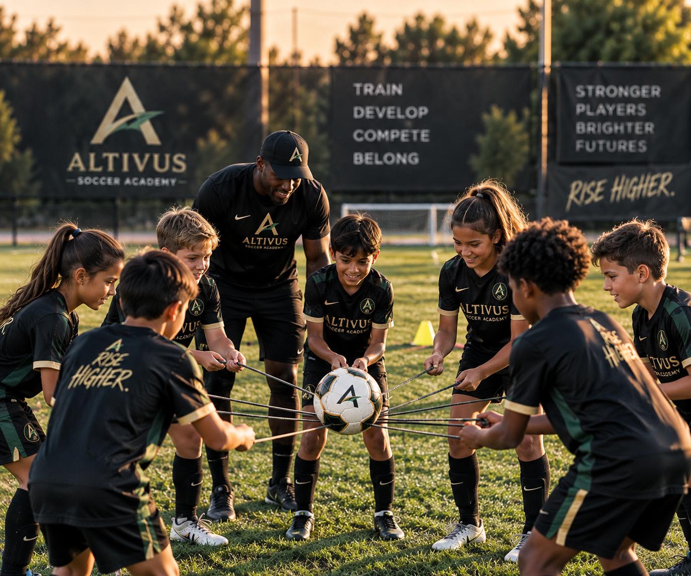 Players training as a team